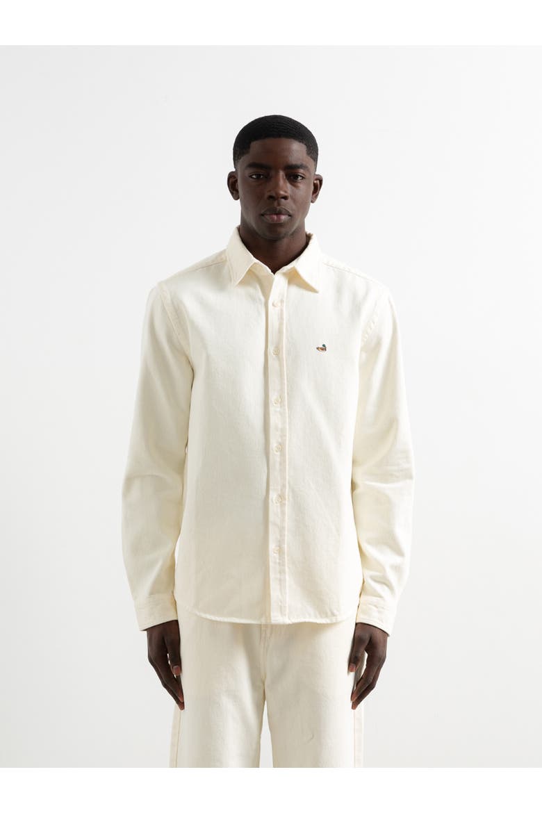 Duck Logo Denim Shirt, Main, color, Plain Off White