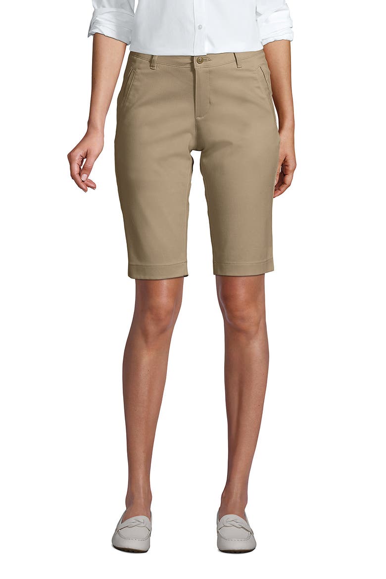 School Uniform Young  Stretch Chino Bermuda Shorts, Main, color, Khaki