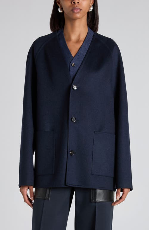 Bottega Veneta Light Wool & Cashmere Double Face Coat In Blue