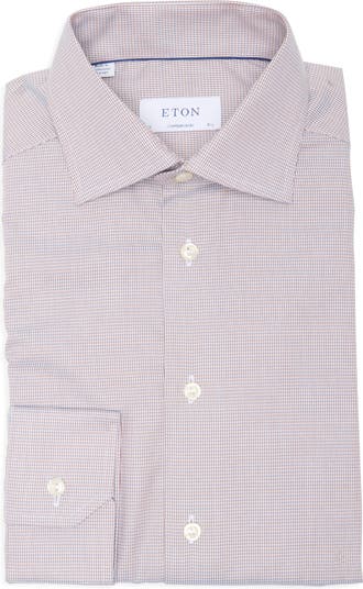Contemporary Fit Houndstooth Cotton Dress Shirt