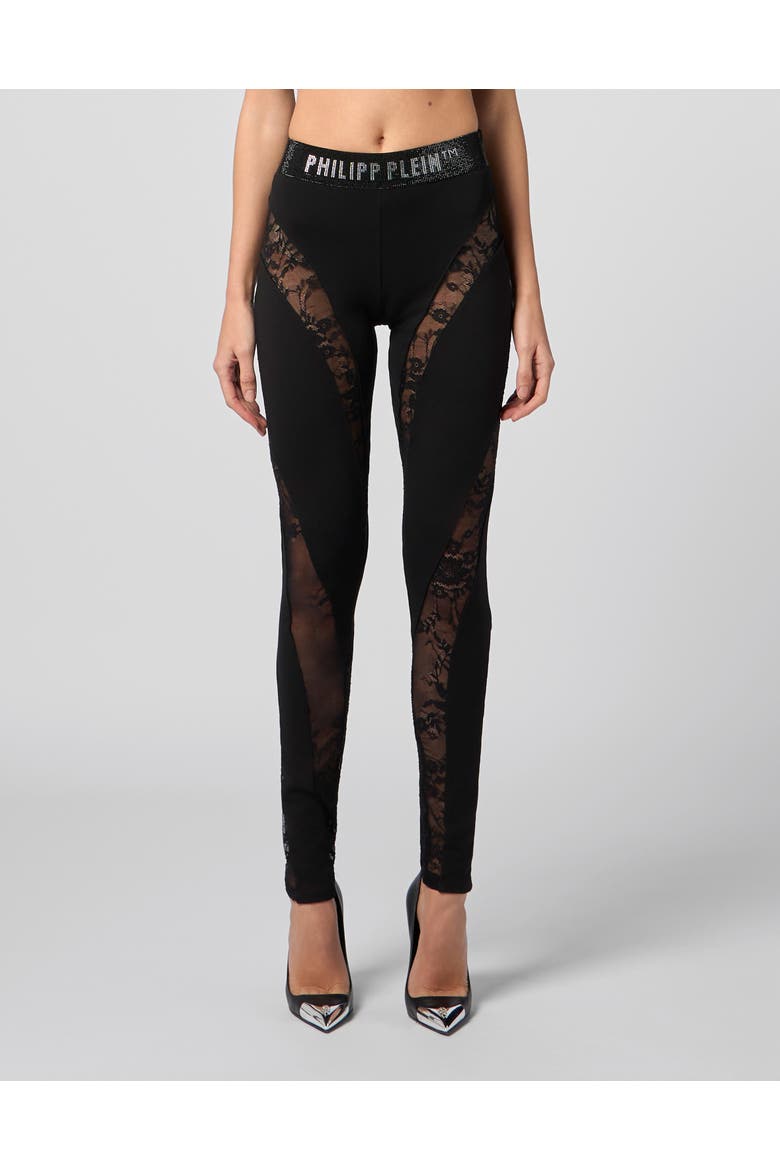 Multicutting Leggings Lace Women, Main, color, black