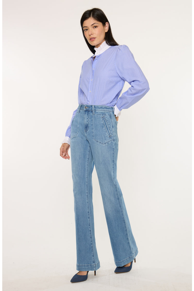 Prima High Rise Flare Jeans, Alternate, color, Medium Dark