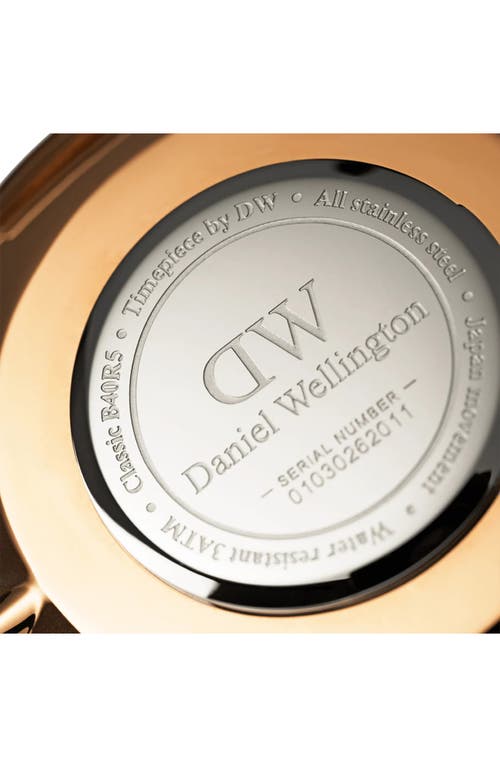 Daniel Wellington Classic Reading Croc Embossed Leather Strap Watch, 40mm In Black
