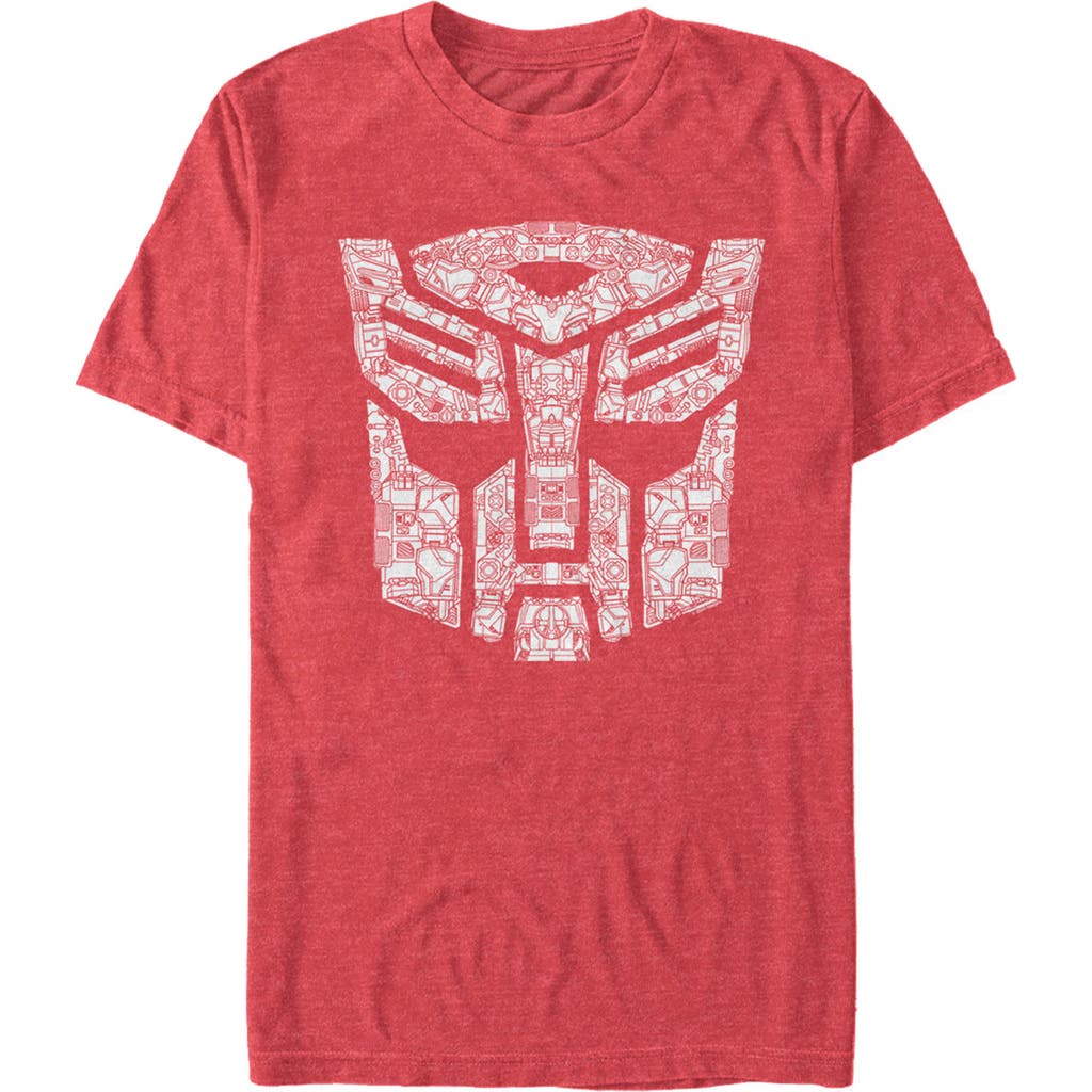 Men's Transformers Autobot Parts Logo  Graphic T-Shirt in Red Heather  product
