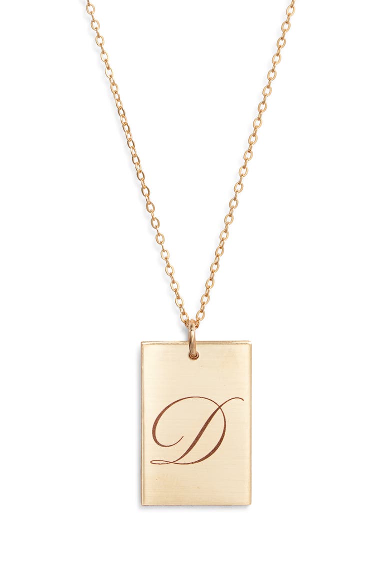 Stella Initial Pendant Necklace, Main, color, GOLD / D