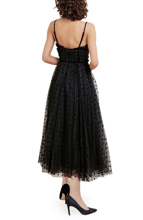 Freemarket Heart Point D'esprit Midi Cocktail Dress In Black