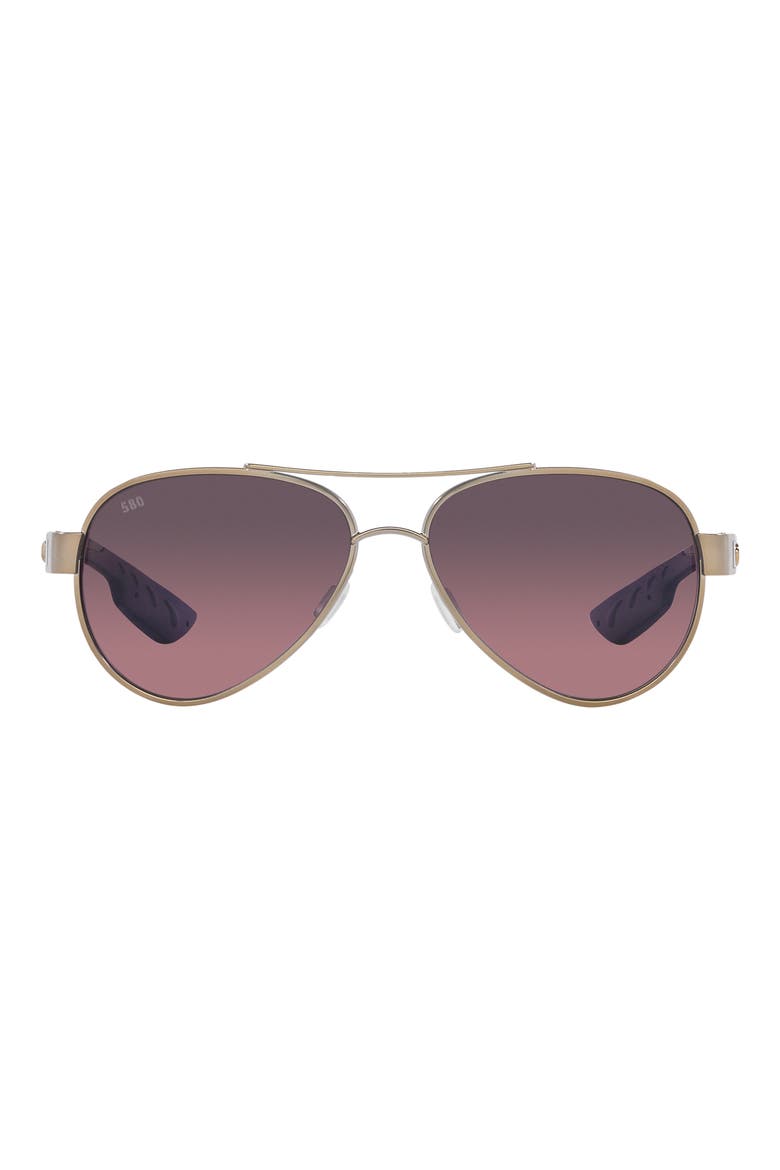 Loreto 56mm Gradient Pilot Sunglasses, Main, color, ROSE