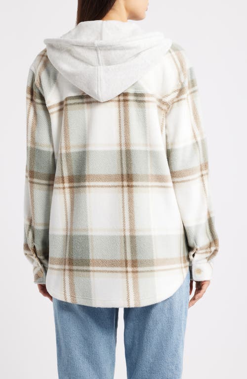 Thread & Supply Hooded Fleece Shacket In White