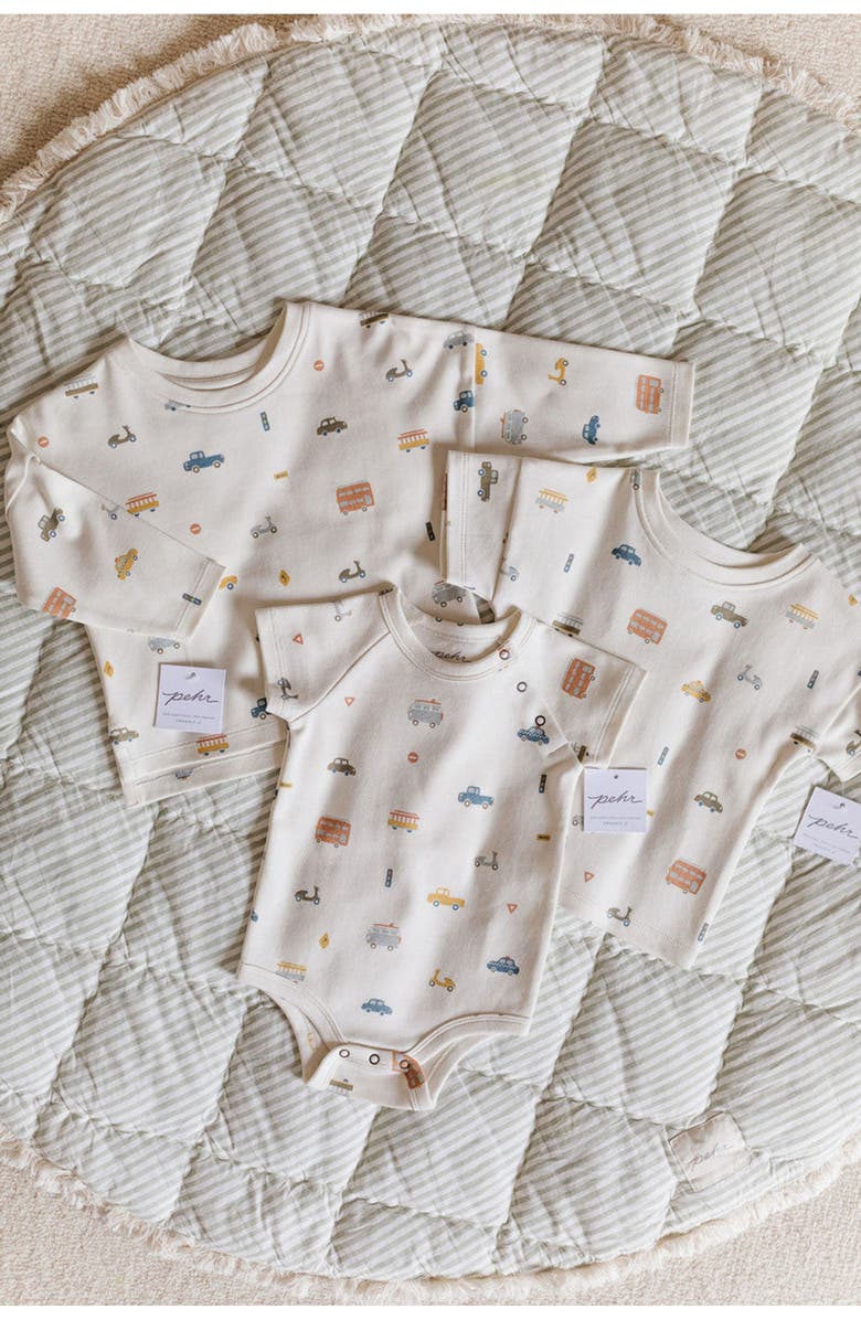 Pehr Rush Hour Organic Cotton Bodysuit, Alternate, color, Ivory