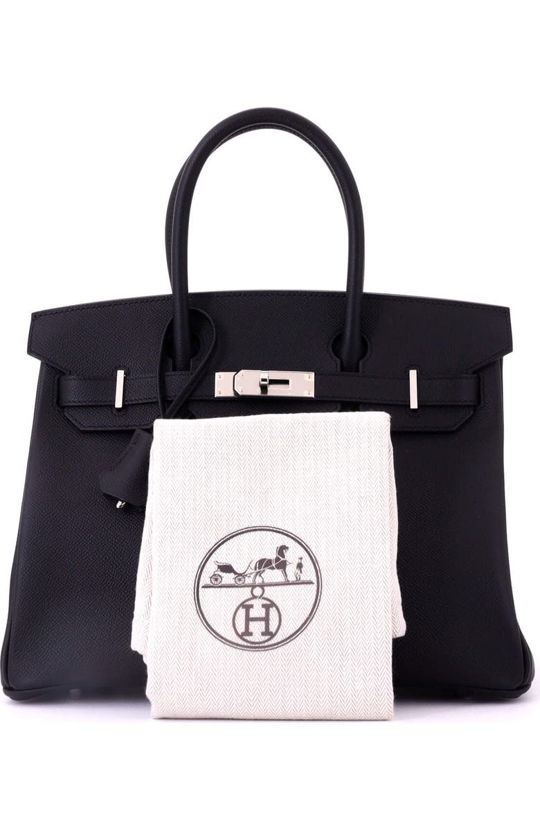 Pre-Owned Hermes Birkin Handbag Black Epsom with Palladium Hardware 30, Alternate, color, Noir