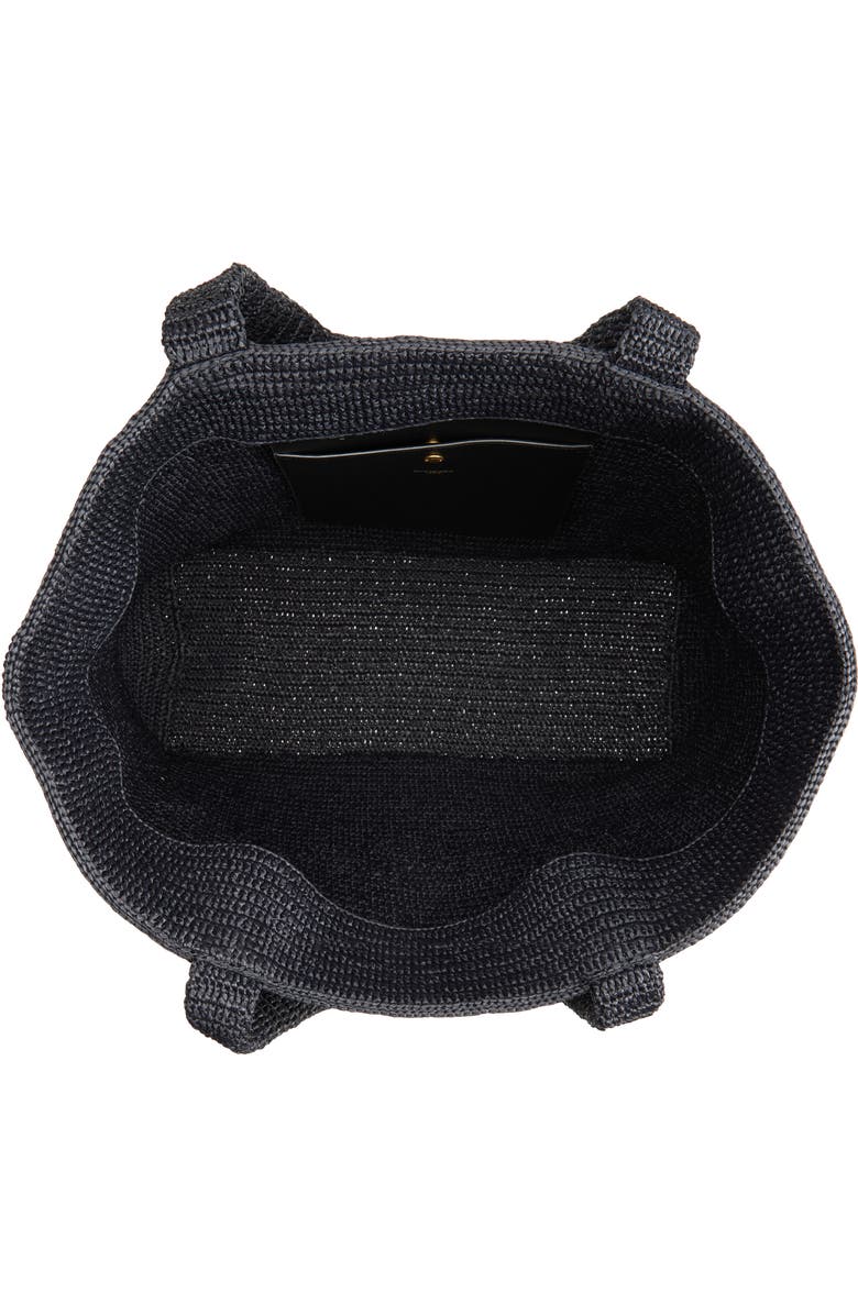 Saint Laurent Logo Raffia Tote, Alternate, color,