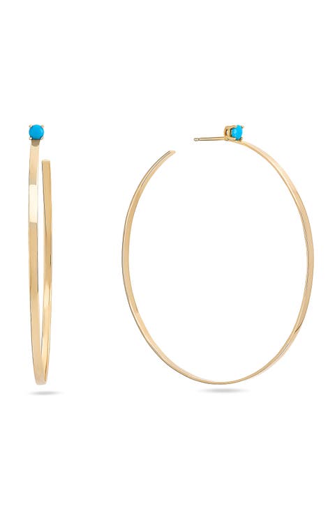 Sunrise 14K Gold Turquoise Hoop Earrings