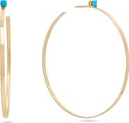 LANA Sunrise 14K Gold Turquoise Hoop Earrings