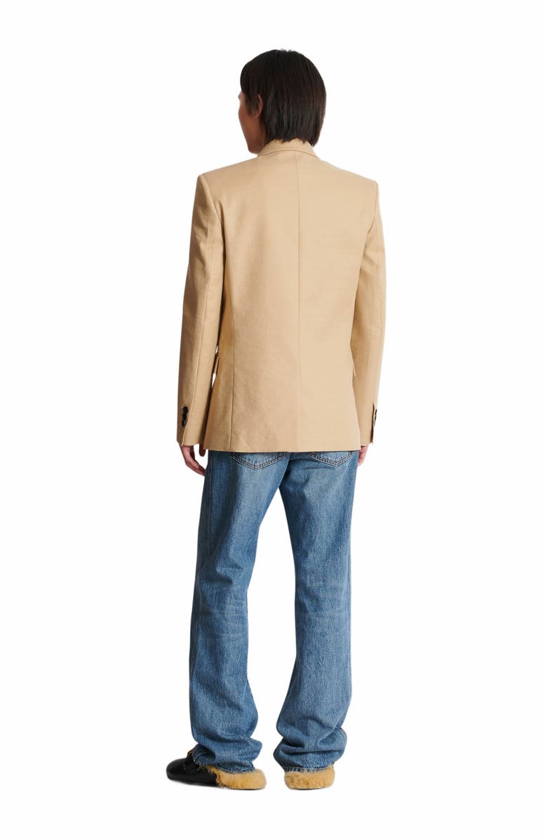 Balmain Canvas 2-Button Jacket, Alternate, color, Beige