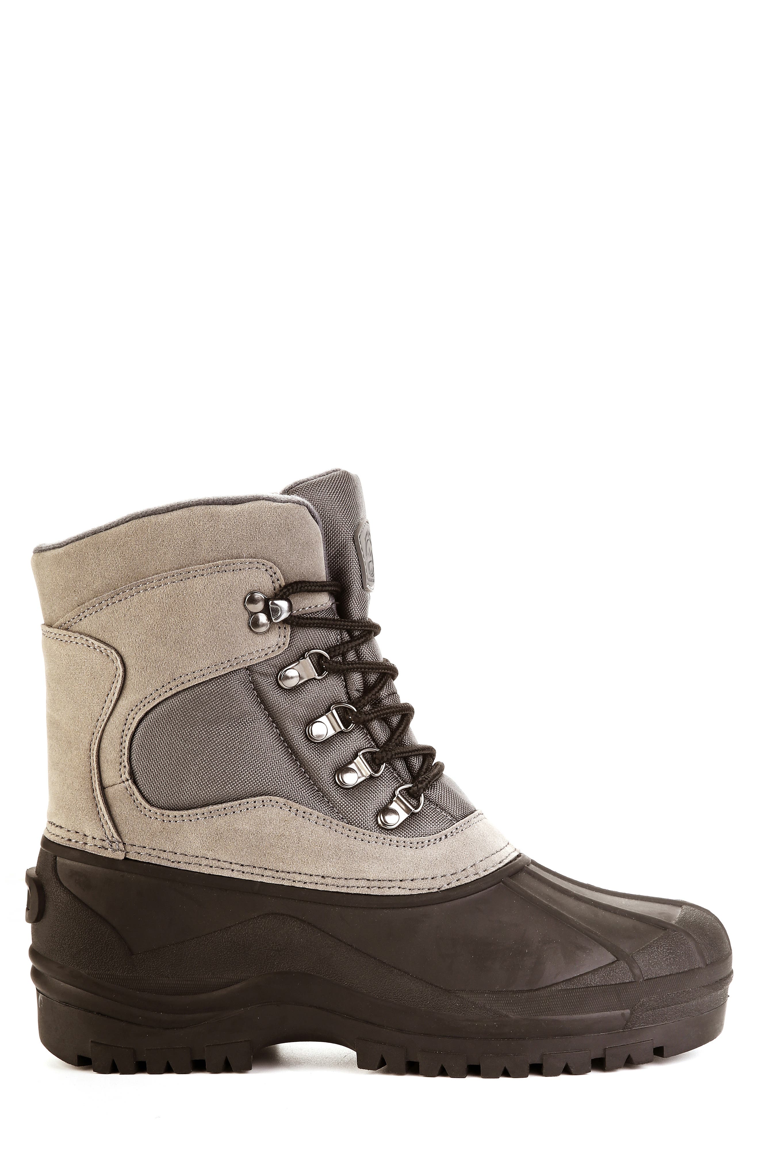 POLAR RANGE Peak Waterproof Duck Toe Snow Boot, Alternate, color, Grey