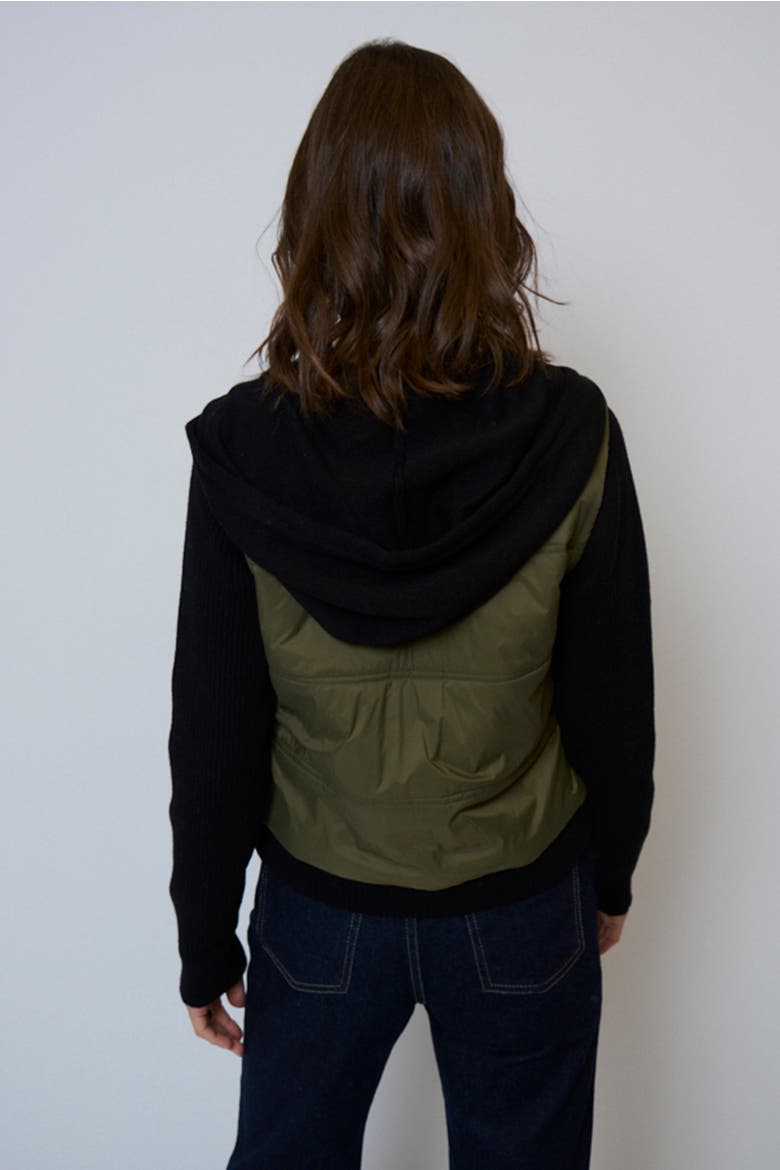 Women's Brady Hooded Sweater Sleeve Jacket, Alternate, color, Fatigue Green