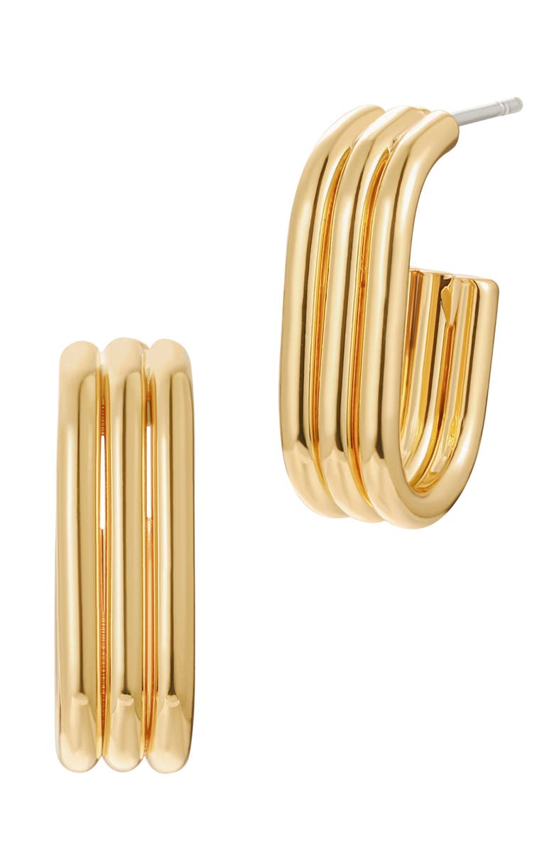 st. Moran Emma Fluted Oval Hoop Earrings, Main, color, Gold