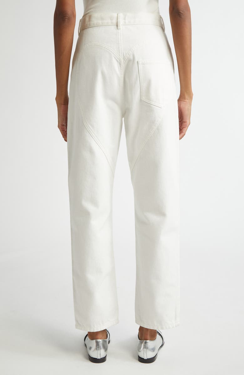 Area Crystal Slit Straight Leg Jeans, Alternate, color, White