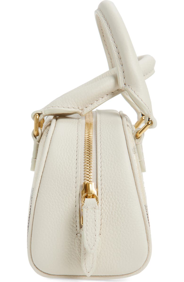 Burberry Highlands Check Coated Canvas Bowling Bag, Alternate, color, Light Beige