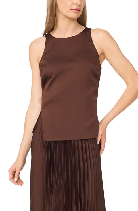 Pleated Scoop Neck Midi Dress