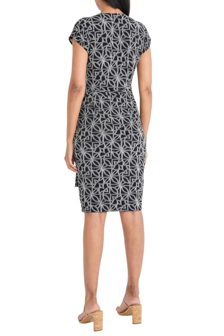 Wrap Dress, Alternate, color, BLACK/ IVORY