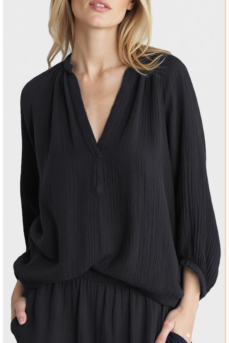 Gauze Top, Main, color, Black