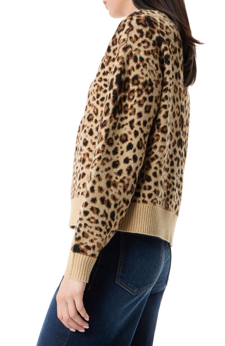 Robert Rodriguez Clio Crystal Embellished Crop Cardigan, Alternate, color, Brown-Leopard