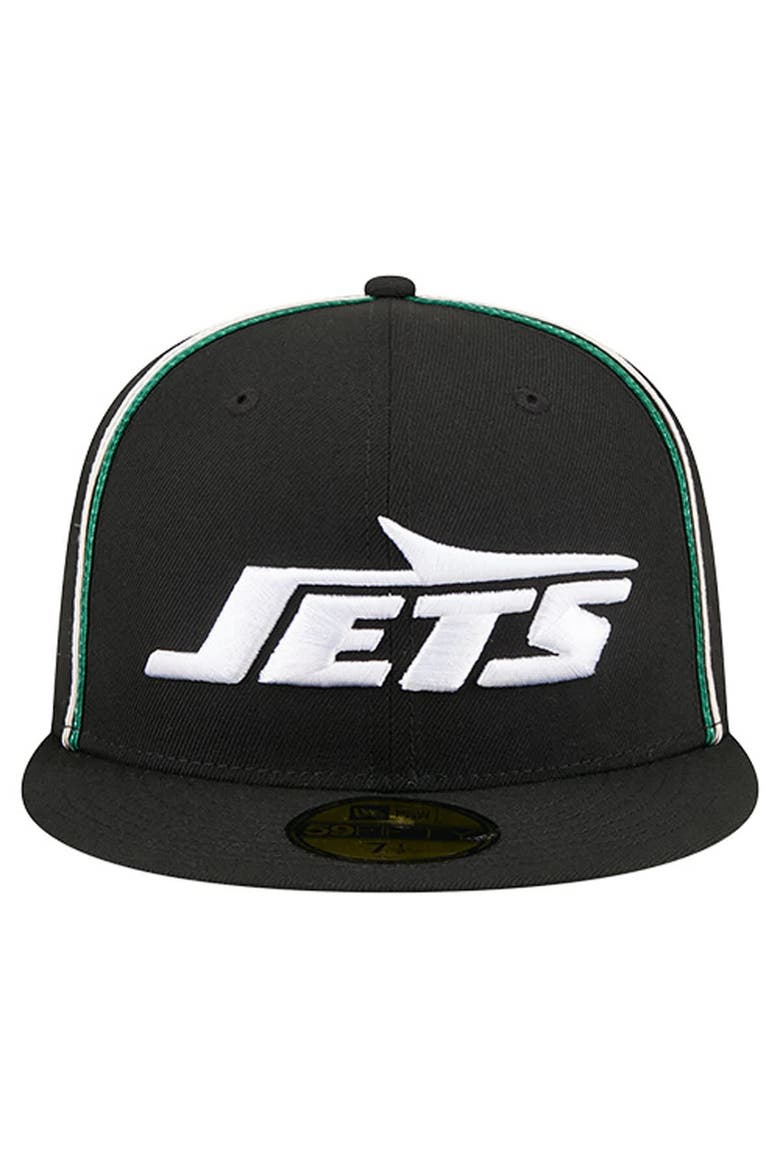 Men's New Era Black New York Jets Soutache 59FIFTY Fitted Hat, Alternate, color, Black