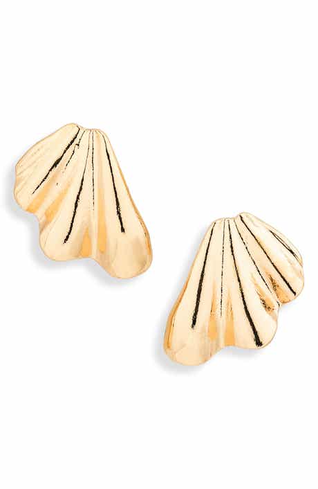 Textured Fan Stud Earrings