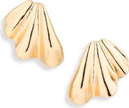 NORDSTROM RACK Textured Fan Stud Earrings