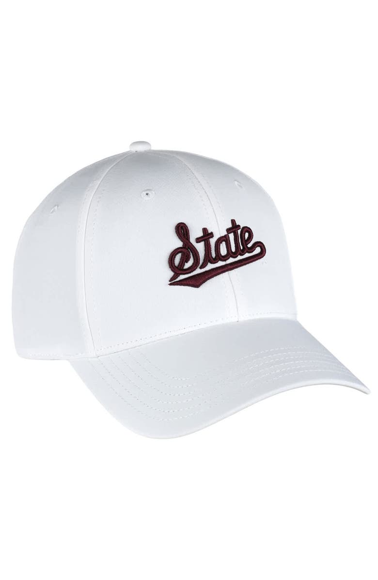 AHEAD Men's Ahead  White Mississippi State Bulldogs Stratus AeroSphere Adjustable Hat, Main, color, White