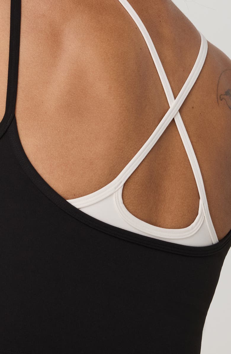 Vuori Daily Layered Crop Tank Top, Alternate, color, Black