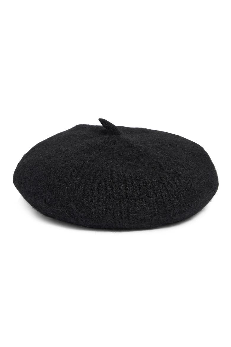 What the Fuzz Beret, Main, color, BLACK