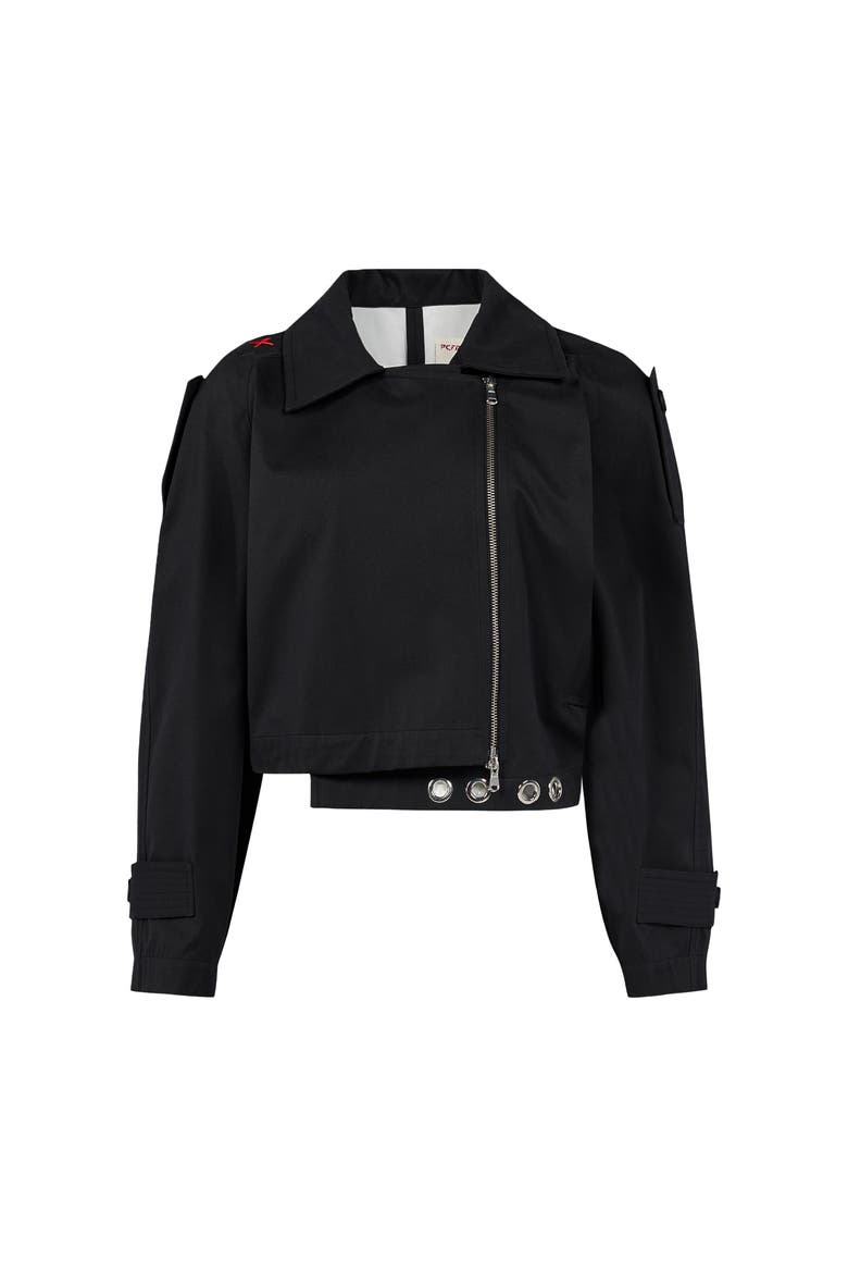 Free Heaven Cropped Waterproof Trenchcoat, Main, color, black