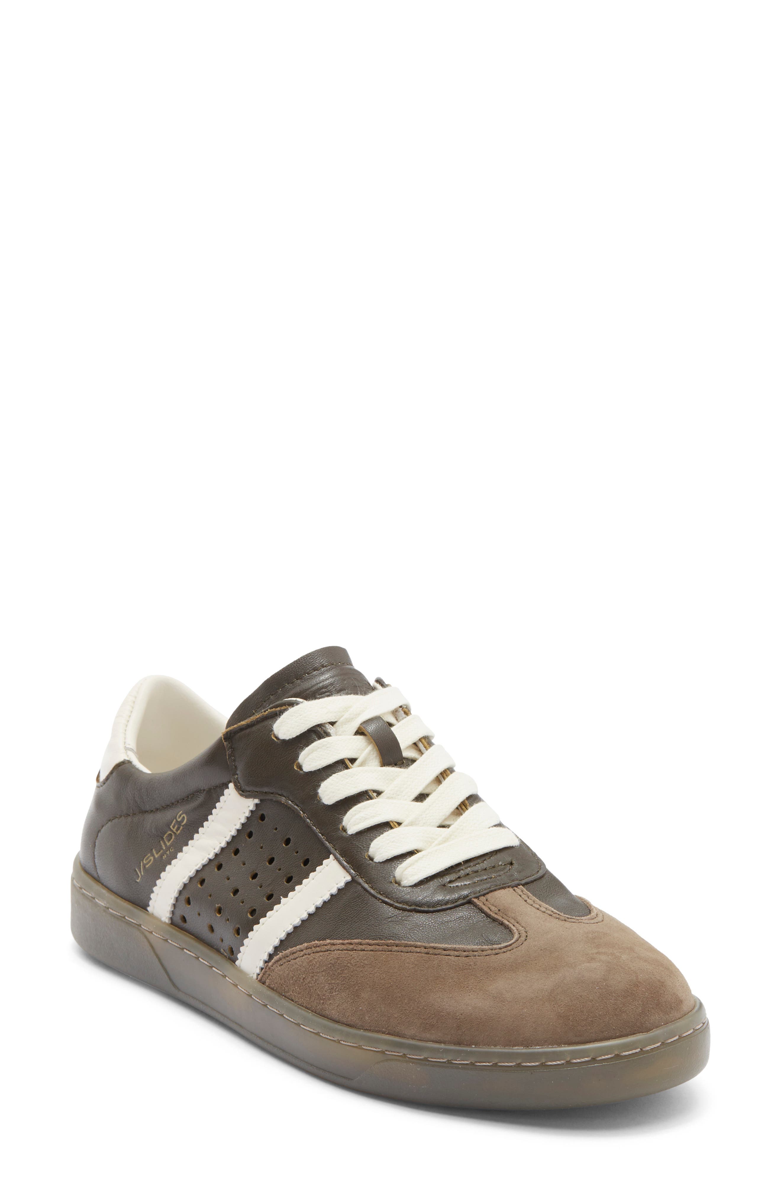 JSlides Hunter Leather Sneaker, Main, color, Mid Brown