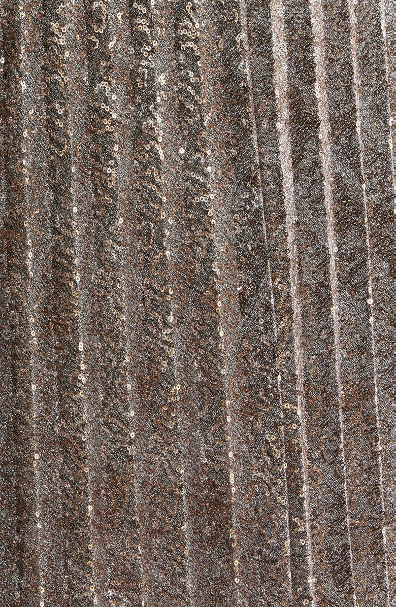 Anne Klein Sequin Pleated Pull-On Midi Skirt, Alternate, color, Pewter Multi