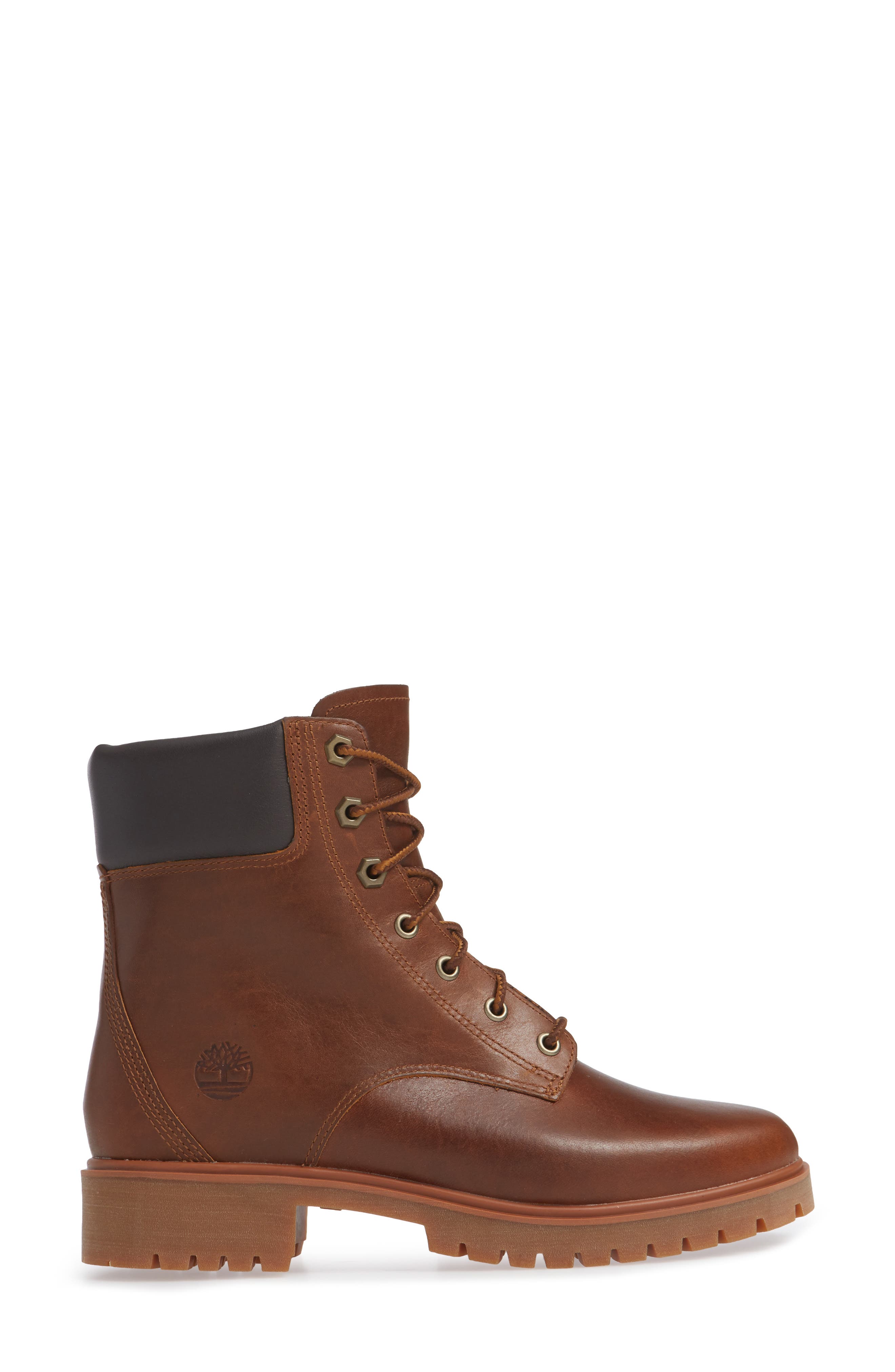 Jayne Waterproof Hiking Bootie, Alternate, color, BROWN LEATHER
