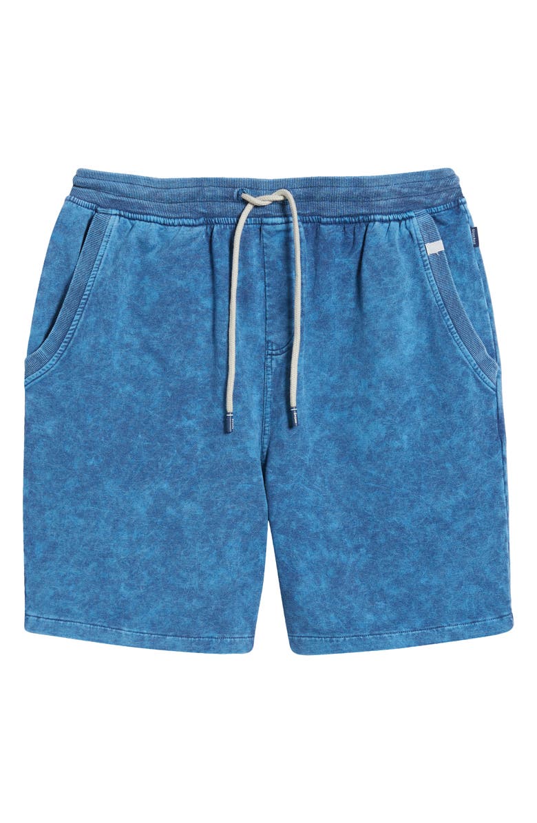 Stone Rose Acid Wash Fleece Shorts, Alternate, color, Navy