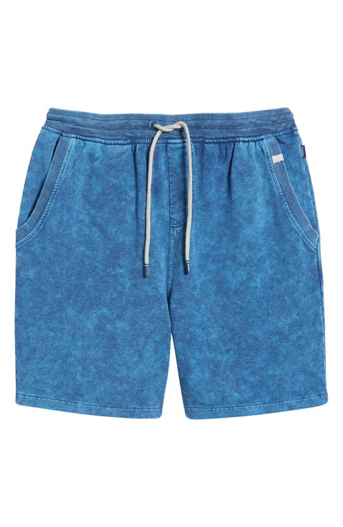 Stone Rose Acid Wash Fleece Shorts In Navy