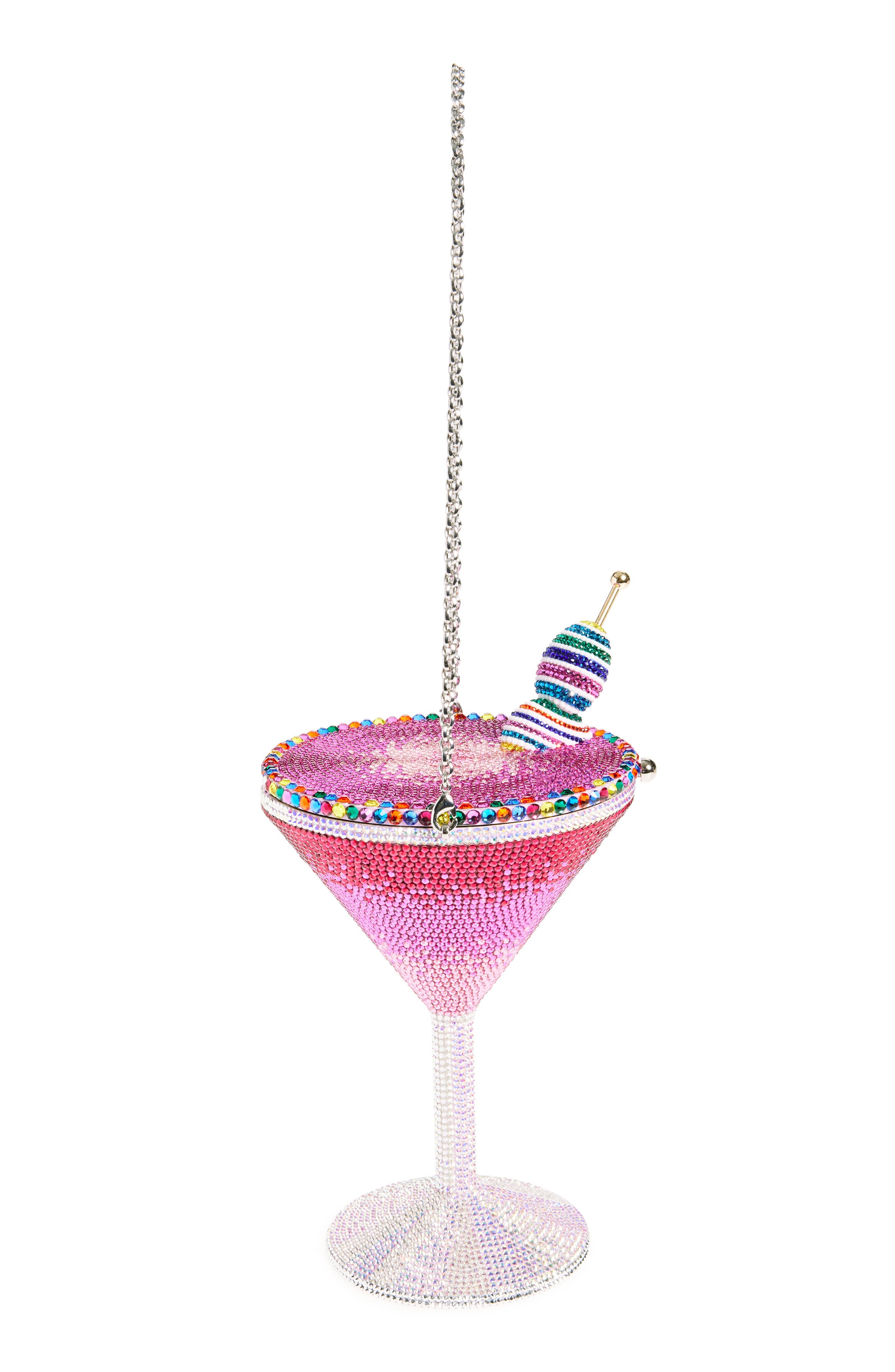 Judith Leiber Martini Crystal Embellished Clutch, Alternate, color, 