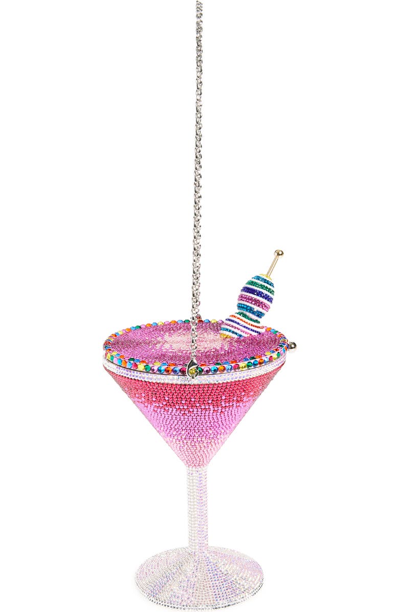 Judith Leiber Martini Crystal Embellished Clutch, Alternate, color,