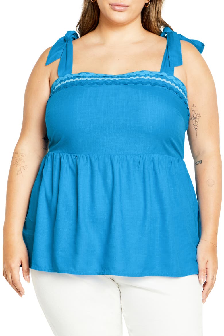 Paradiso Tie Strap Tank, Main, color, ICE BLUE