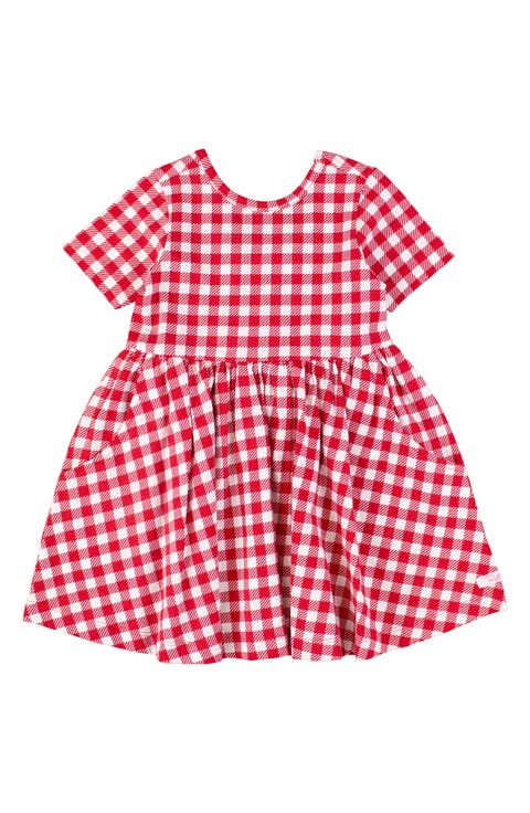 Cotton Dress For Baby Boy In Nino Print Check Design Red Color main image 1