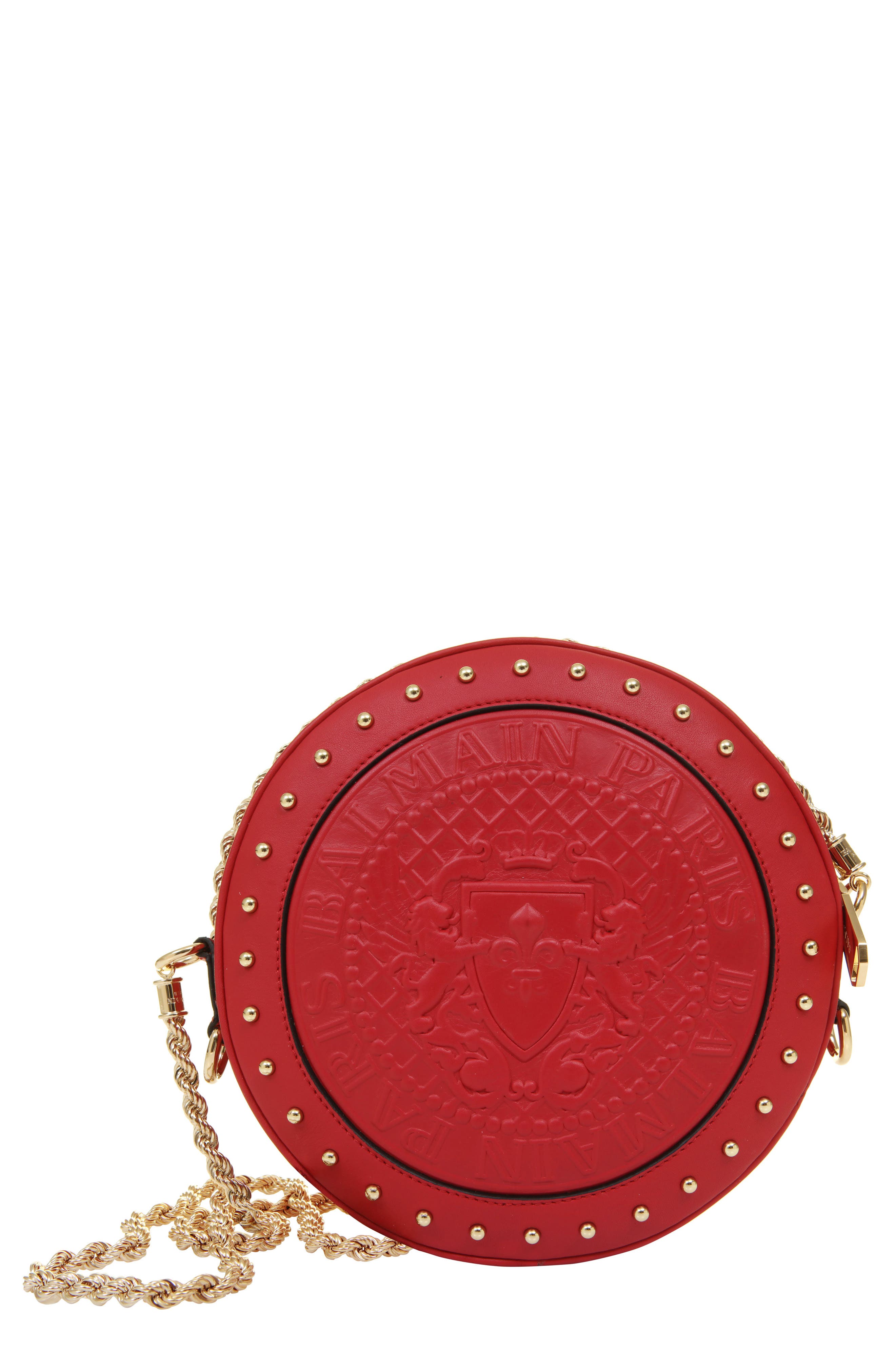 Renaissance Leather Shoulder Bag, Main, color, ROUGE