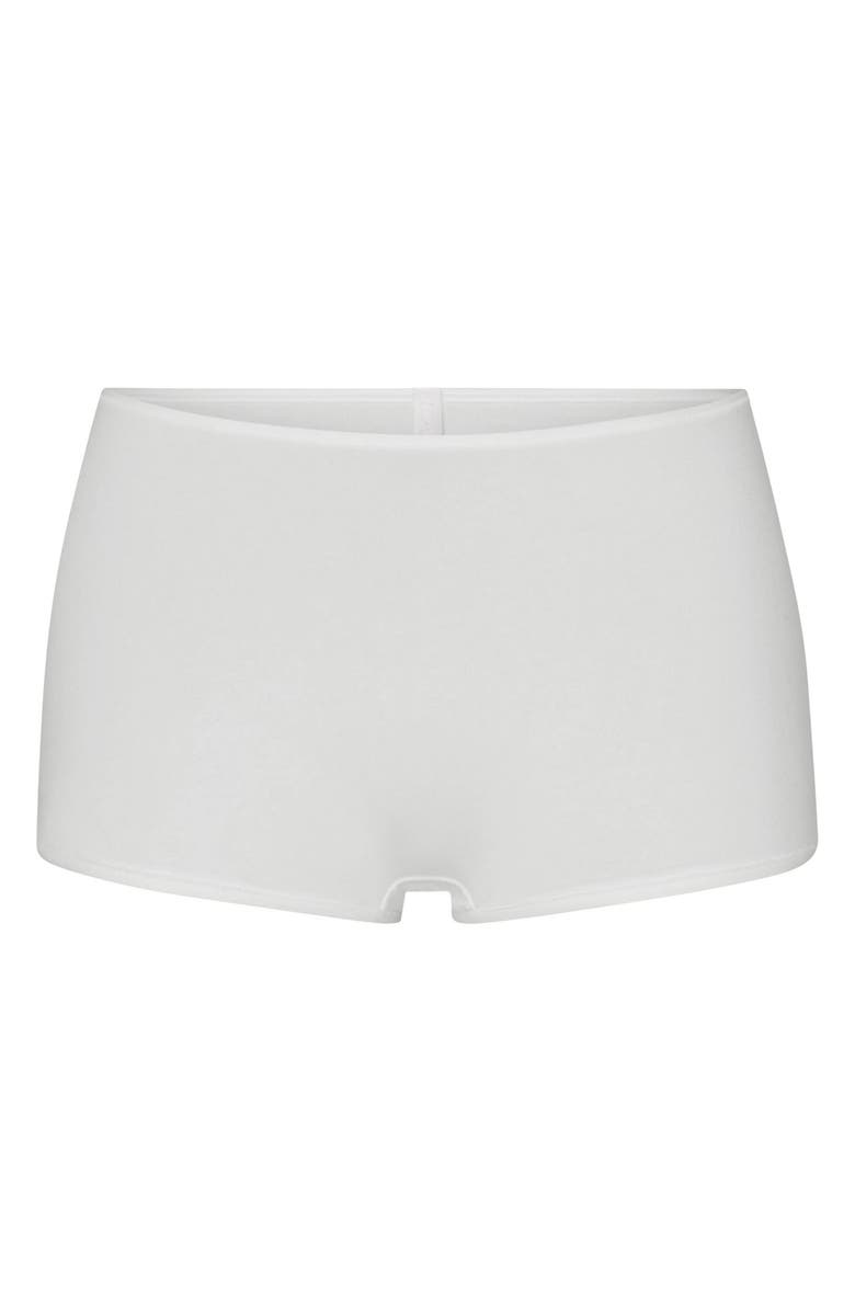 SKIMS Everyday Cotton Boyshorts, Alternate, color, Snow