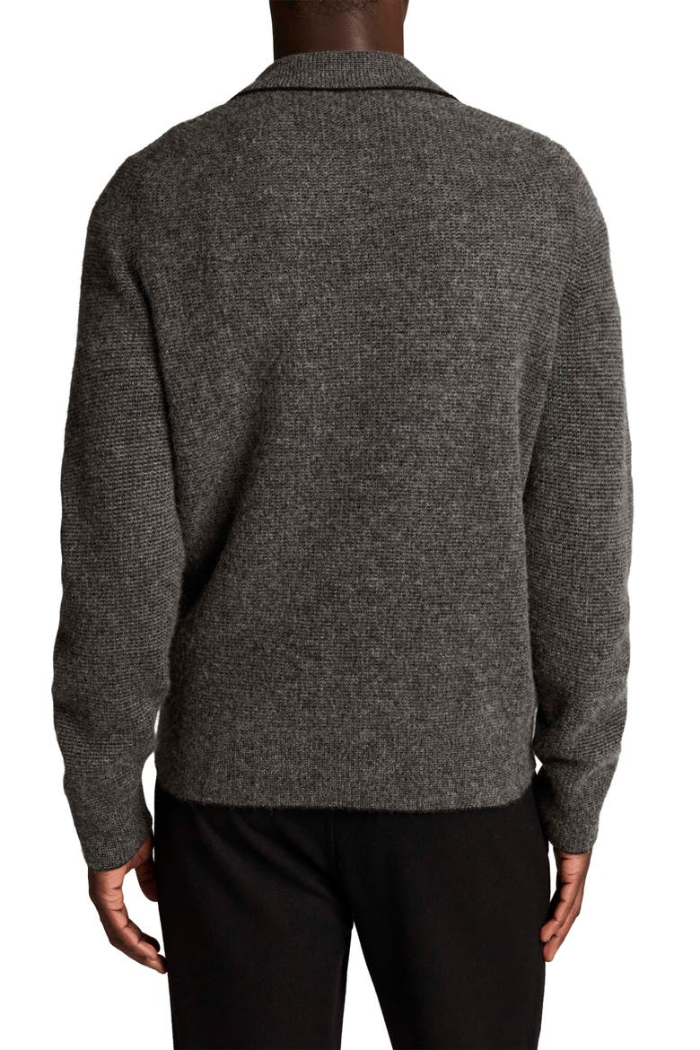 Thermal Knit Boiled Cashmere Sweater, Alternate, color, BLACK/ MED H GREY