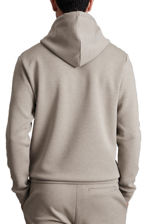 Reiss Fabien Interlock Jersey Drawstring Hoodie In Gray