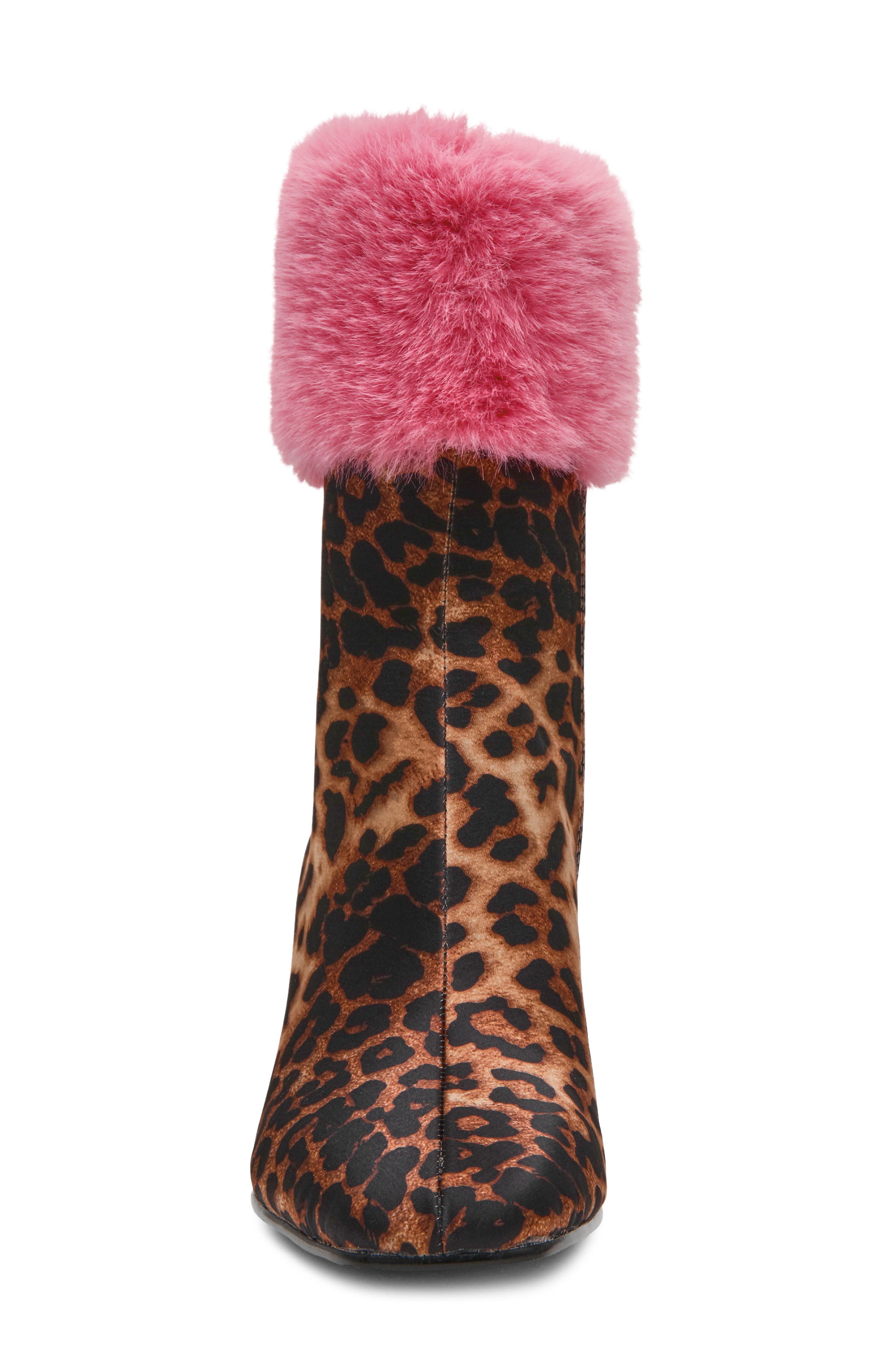 Vita Faux Fur Cuff Bootie, Alternate, color, LEOPARD MULTI