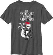 The Nightmare Before Christmas Boy's The Nightmare Before Christmas Jack Skellington Santa Hat Logo Graphic Tee