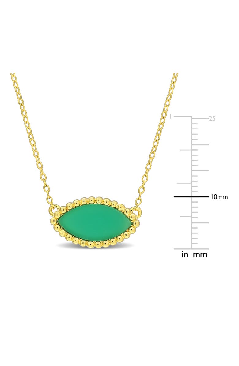 DELMAR Marquise Emerald Cabochon Pendant Necklace, Alternate, color, Green
